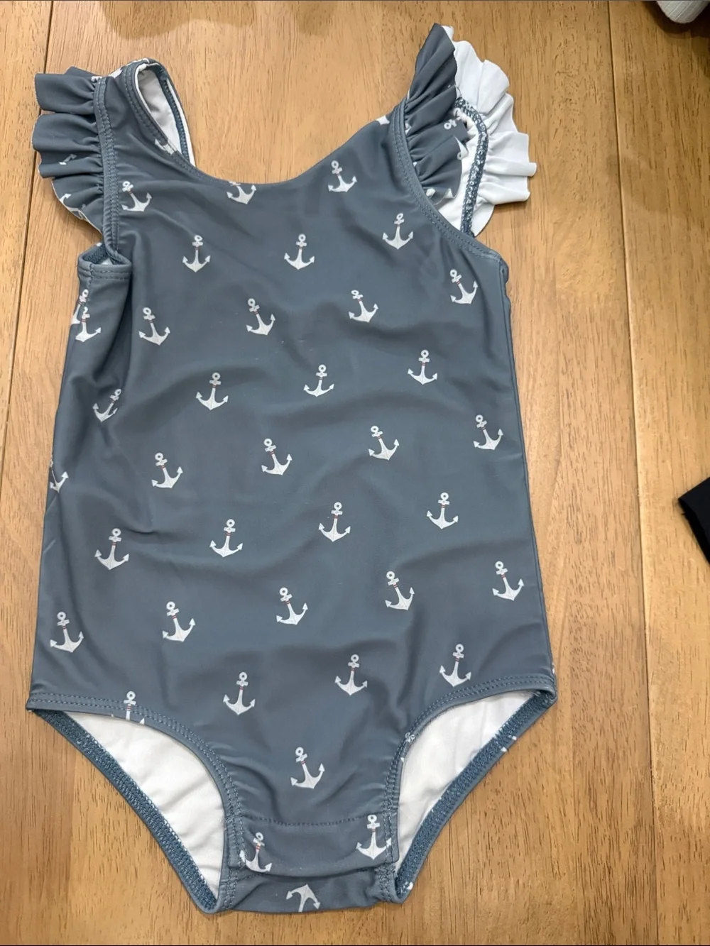 Rylee + Cru Slate Blue Anchor One-Piece